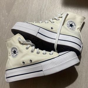 Cream/off white converse platform